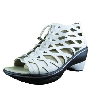 JBU Sugar Cane Women Gladiator Sandal Shoes White Vegan Size 6 Medium